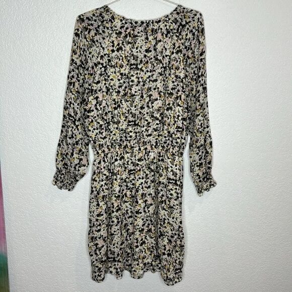 NWT THEORY Gathered Shirt Dress in Floral Silk Crepe XL - Picture 7 of 15